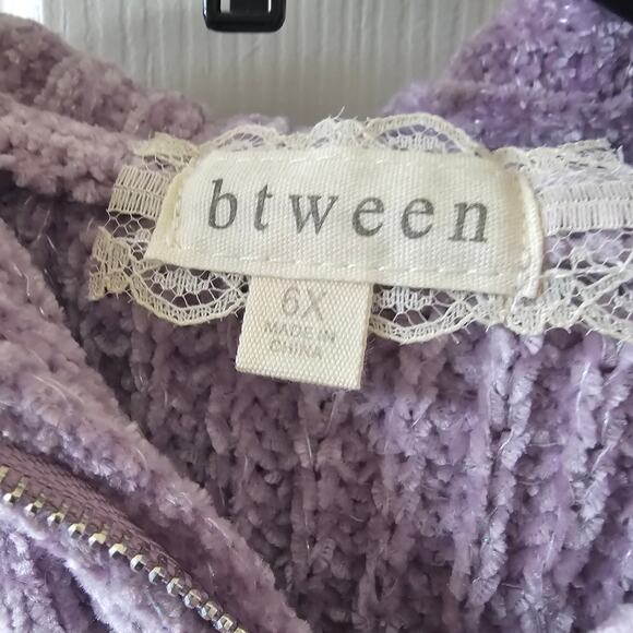 Btween Kids 6X Lilac Chenille Hoodie Sweater Metallic Knit NWT Holiday Cozy - Picture 6 of 10